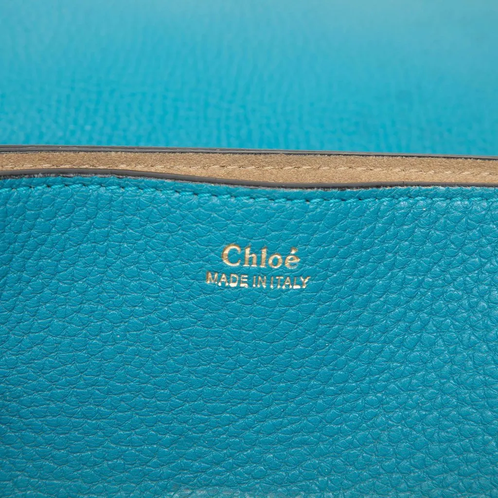 Chloé Small Leather Drew Crossbody Blue Leather Good - Box View