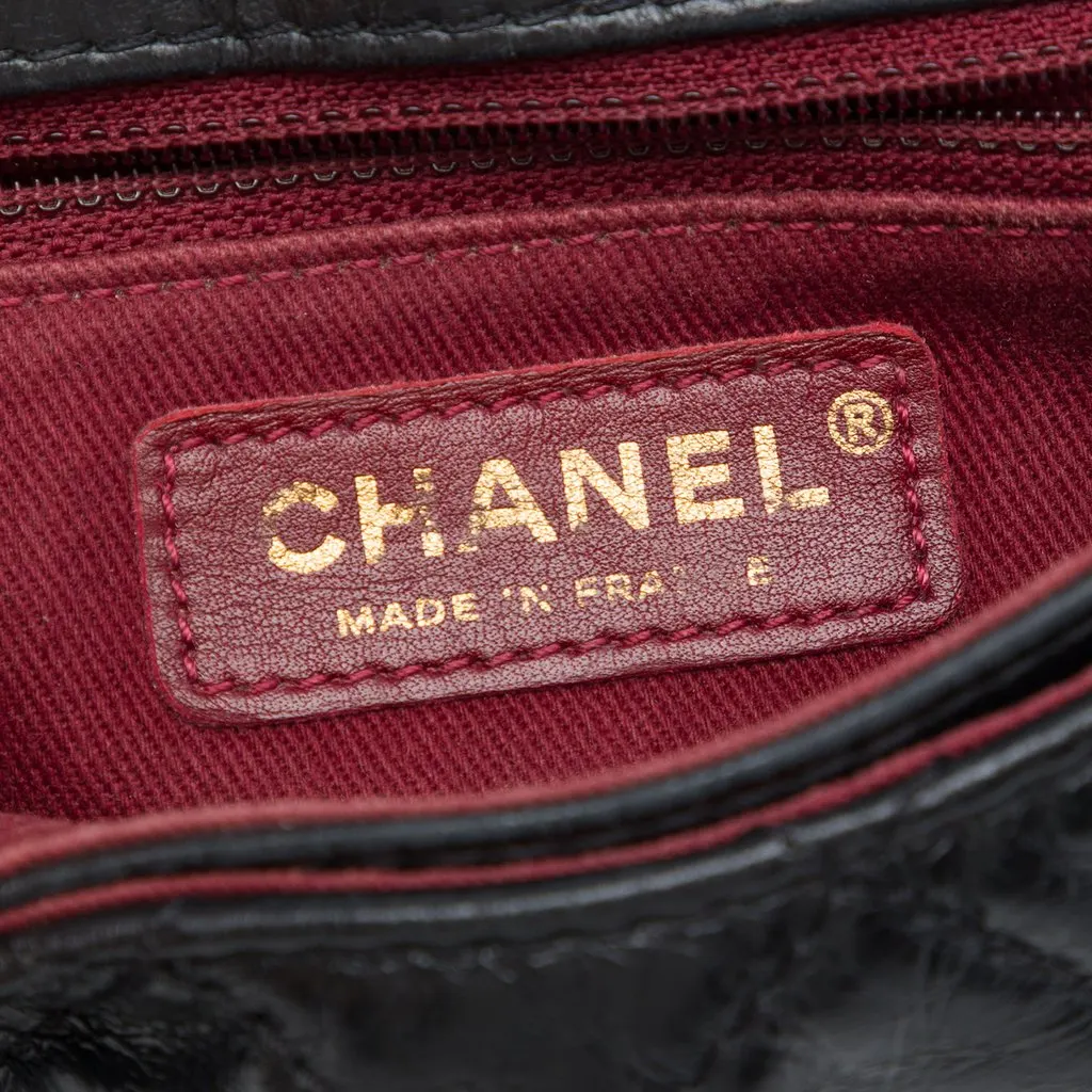 Chanel Small Quilted Glazed Calfskin Bubble CC Flap Black Leather Very good - Box View