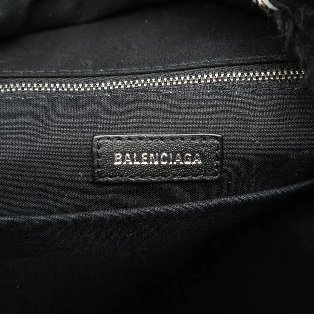 Balenciaga Small Faux Fur Diagonal Logo Everyday Backpack Black Polyester Very good - Box View