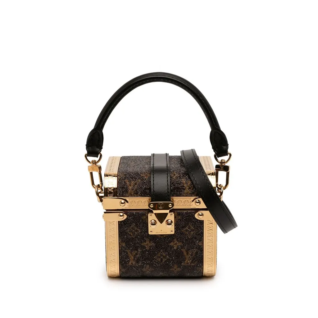 Louis Vuitton Sea Treasure Monogram Satin Treasure Box Satchel Brown Satin Very good - Front View