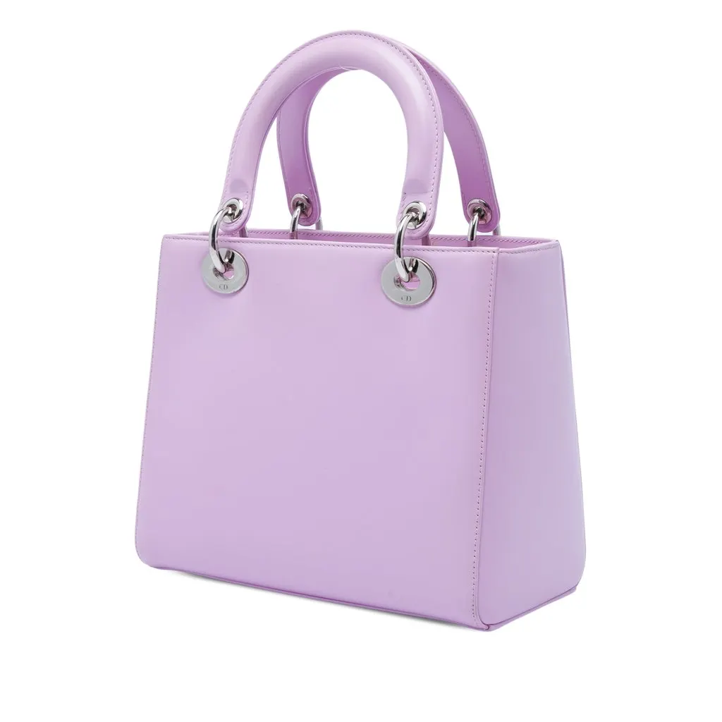 Dior Medium Calfskin Pockets Lady Dior Purple Leather Very good - Back View