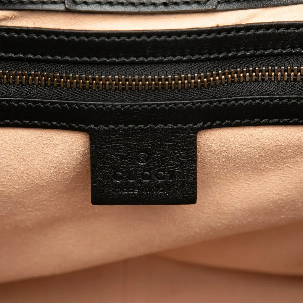Gucci Medium GG Marmont Matelasse Calfskin Chain Tote Black Leather Good - Box View