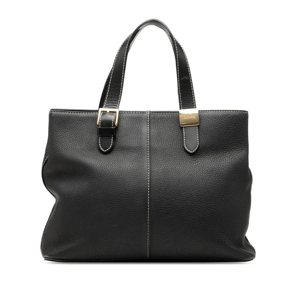 Burberry Leather Tote Black Leather Very good - Front View