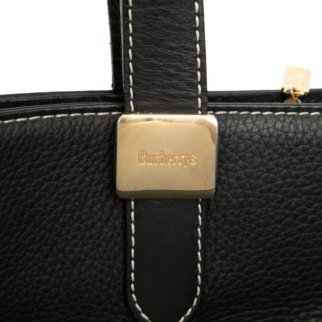 Burberry Leather Tote Black Leather Very good - Box View