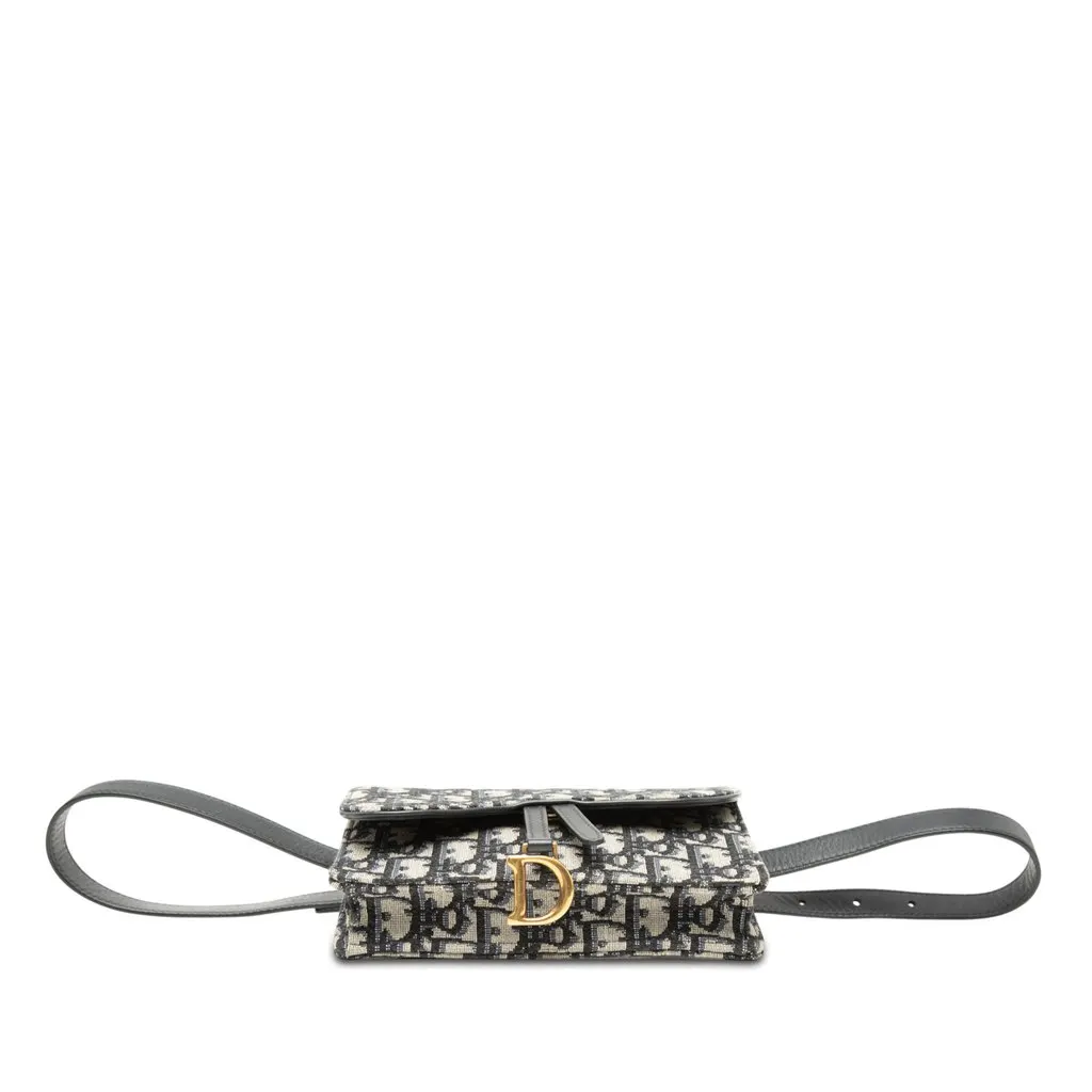 Dior Oblique Canvas Saddle Belt Bag Blue Canvas Very good - Inside View