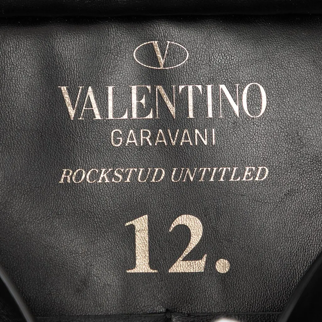 Valentino Leather Rockstud Untitled Envelope Clutch Black Leather Very good - Box View
