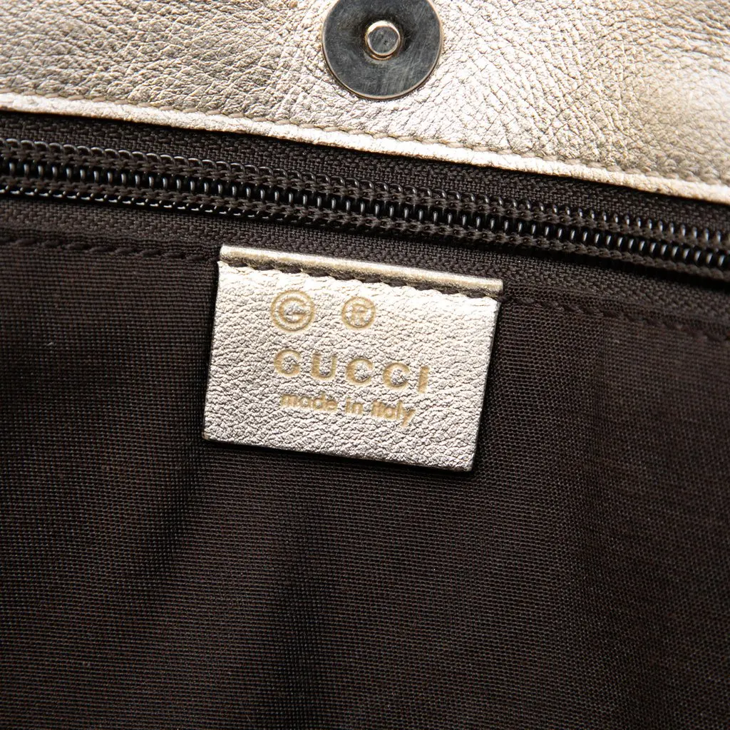Gucci Metallic Guccissima Tote Silver Leather Good - Box View