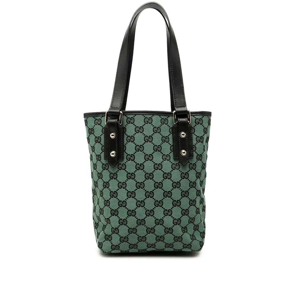 Gucci GG Canvas Tote Green Canvas Very good - Front View