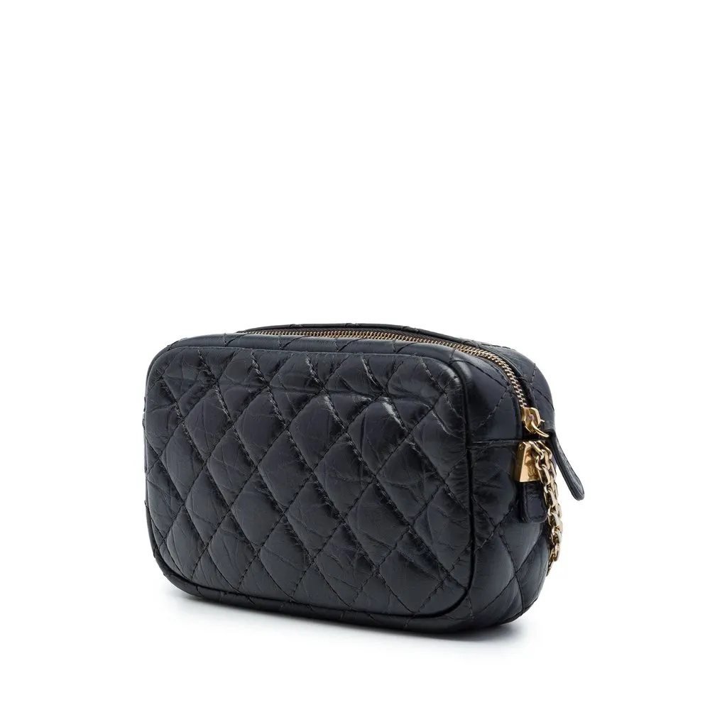 Chanel Mini Quilted Aged Calfskin Reissue Camera Bag Black Leather Very good - Back View