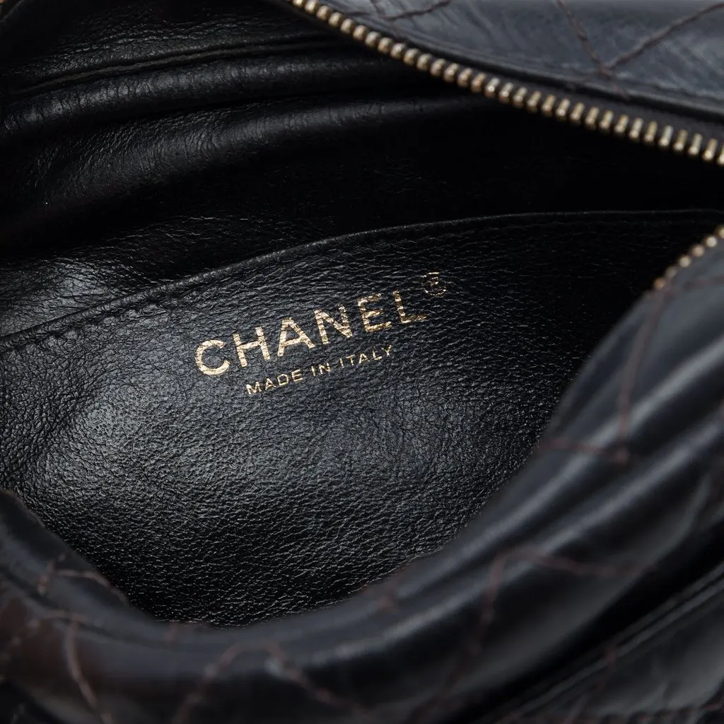 Chanel Mini Quilted Aged Calfskin Reissue Camera Bag Black Leather Very good - Box View