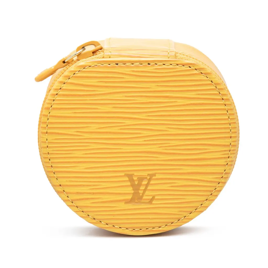 Louis Vuitton Epi Ecrin Bijoux Travel Jewelry Case Yellow Leather Very good - Front View