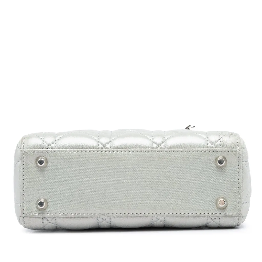 Dior Mini Iridescent Lambskin Cannage Lady Dior Grey Leather Very good - Inside View