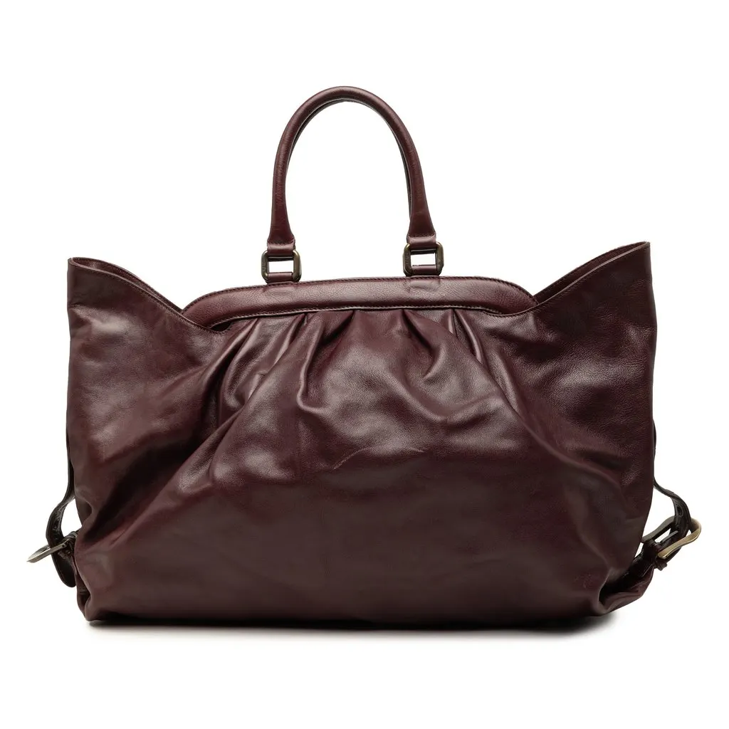Fendi Leather Doctor B Handbag Red Leather Very good - Front View