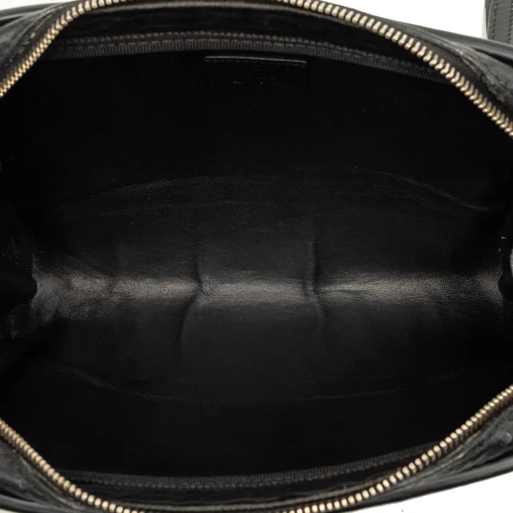 Gucci Guccissima Clutch Black Leather Good - Model View