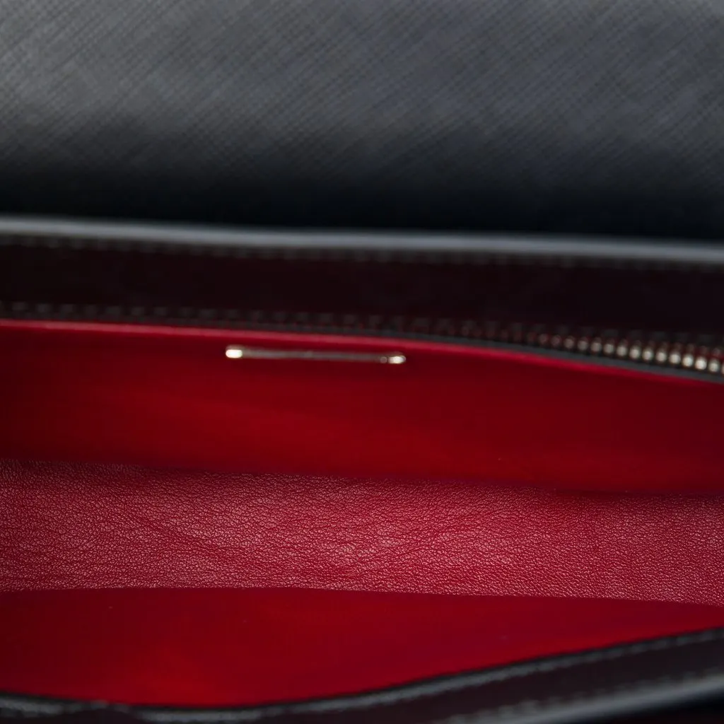 Prada Saffiano Lux Arcade Satchel Black Leather Good - Model View
