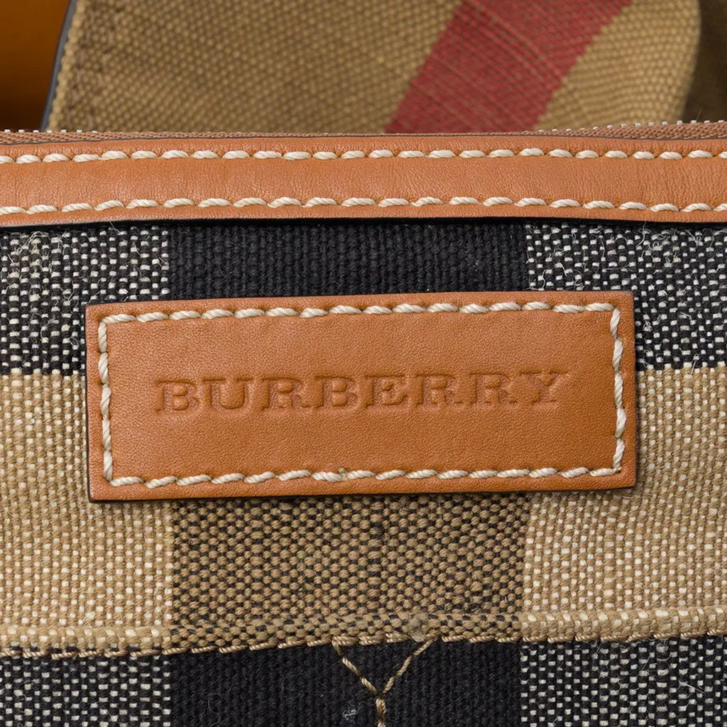 Burberry Medium Mega Check Canvas Ashby Bucket Bag Brown Canvas Very good - Box View