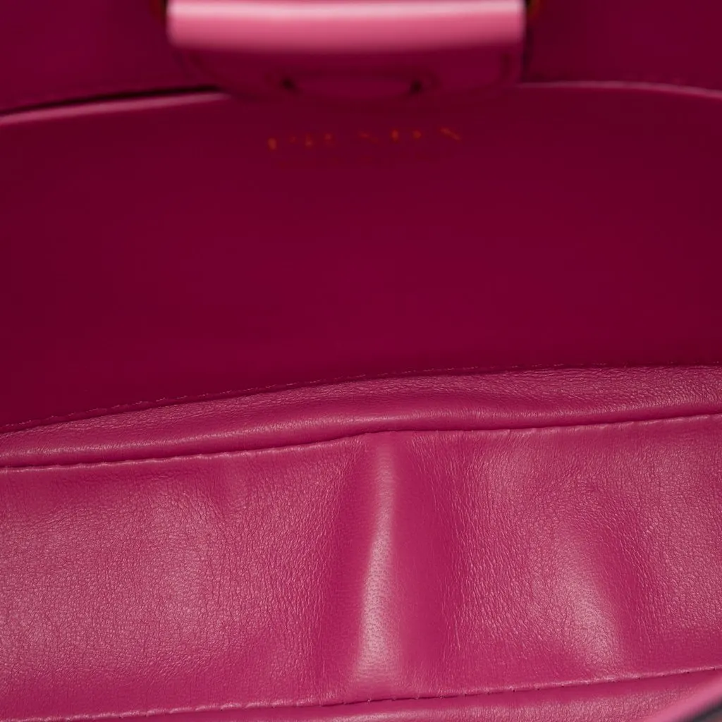 Prada Spazzolato Leather Cleo Shoulder Bag Pink Leather Very good - Model View
