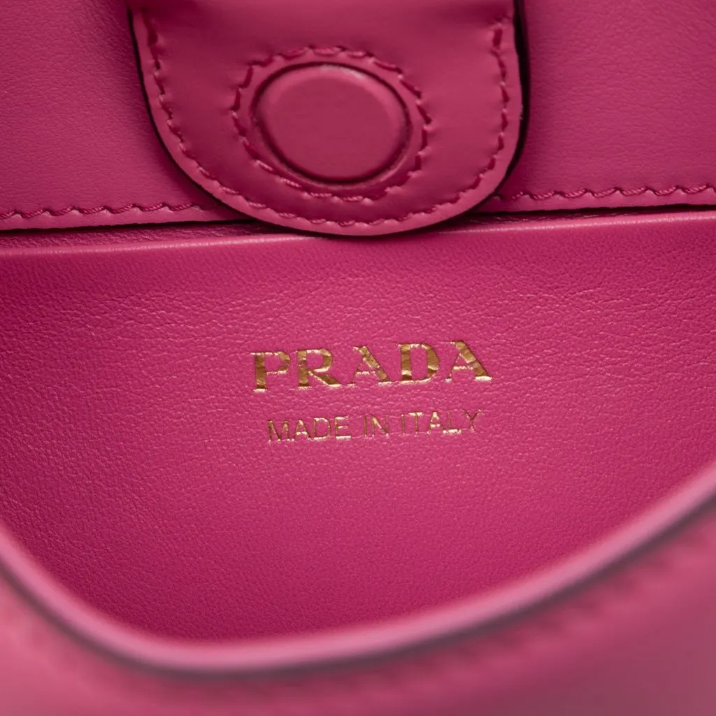 Prada Spazzolato Leather Cleo Shoulder Bag Pink Leather Very good - Box View