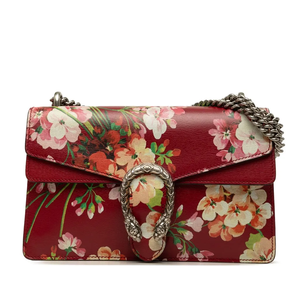 Gucci Medium Calfskin Blooms Dionysus Shoulder Bag Red Leather Very good - Front View