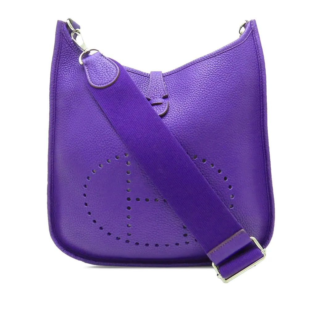 Hermès Clemence Evelyne III PM Purple Leather Very good - Front View