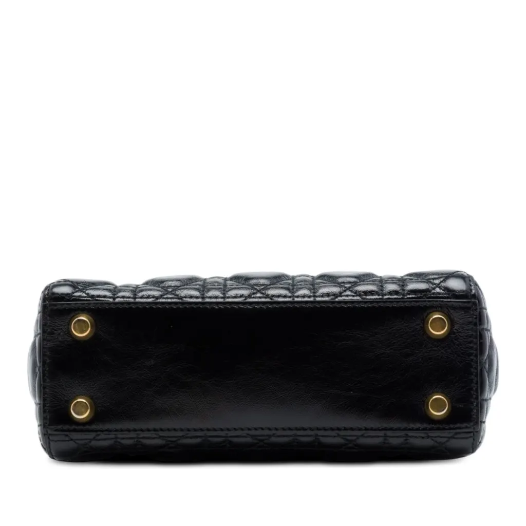 Dior Small Crinkled Patent Cannage My ABCDior Lady Dior Black Leather Very good - Inside View