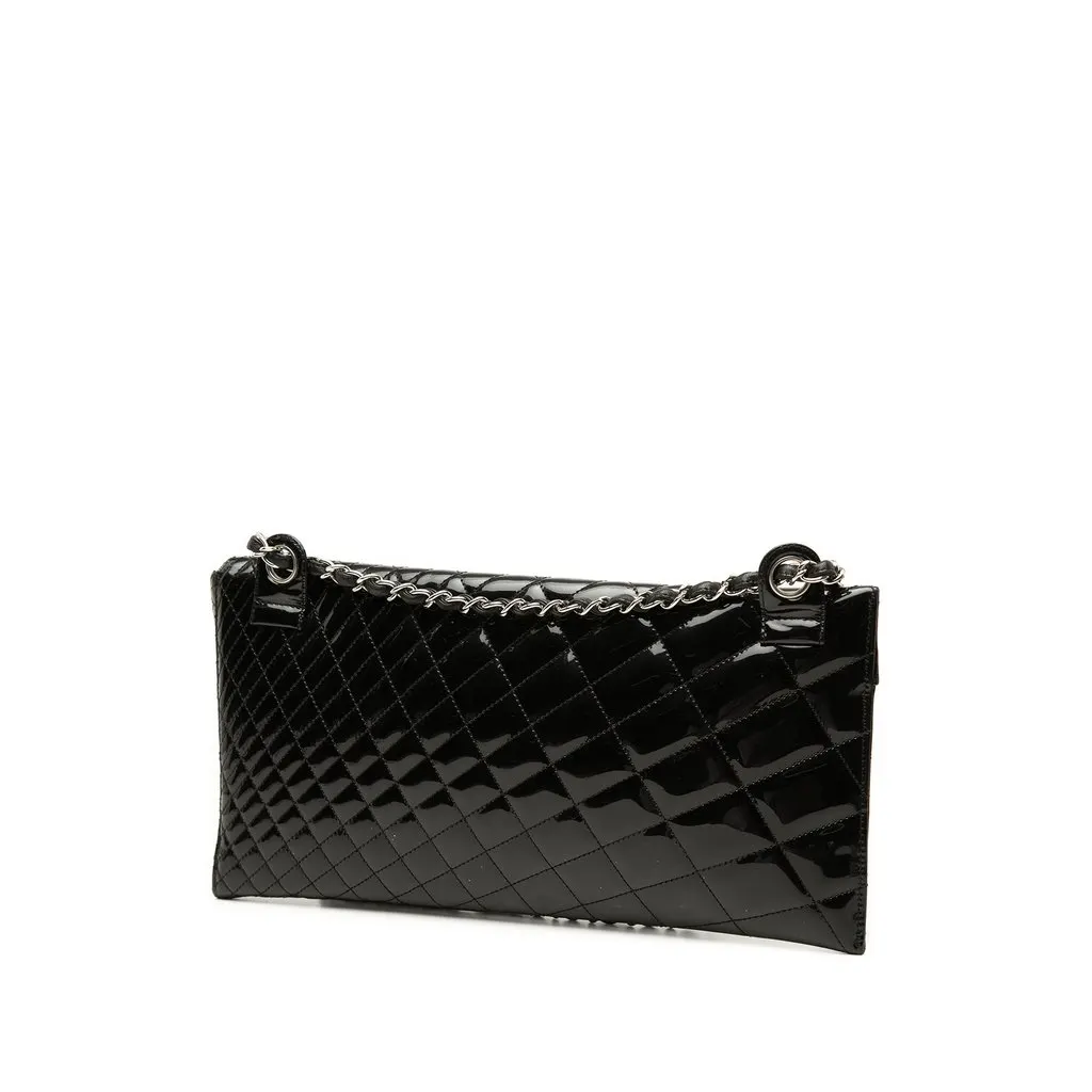 Chanel Quilted Patent Geometric Kaleidoscope Shoulder Bag Black Leather Very good - Back View