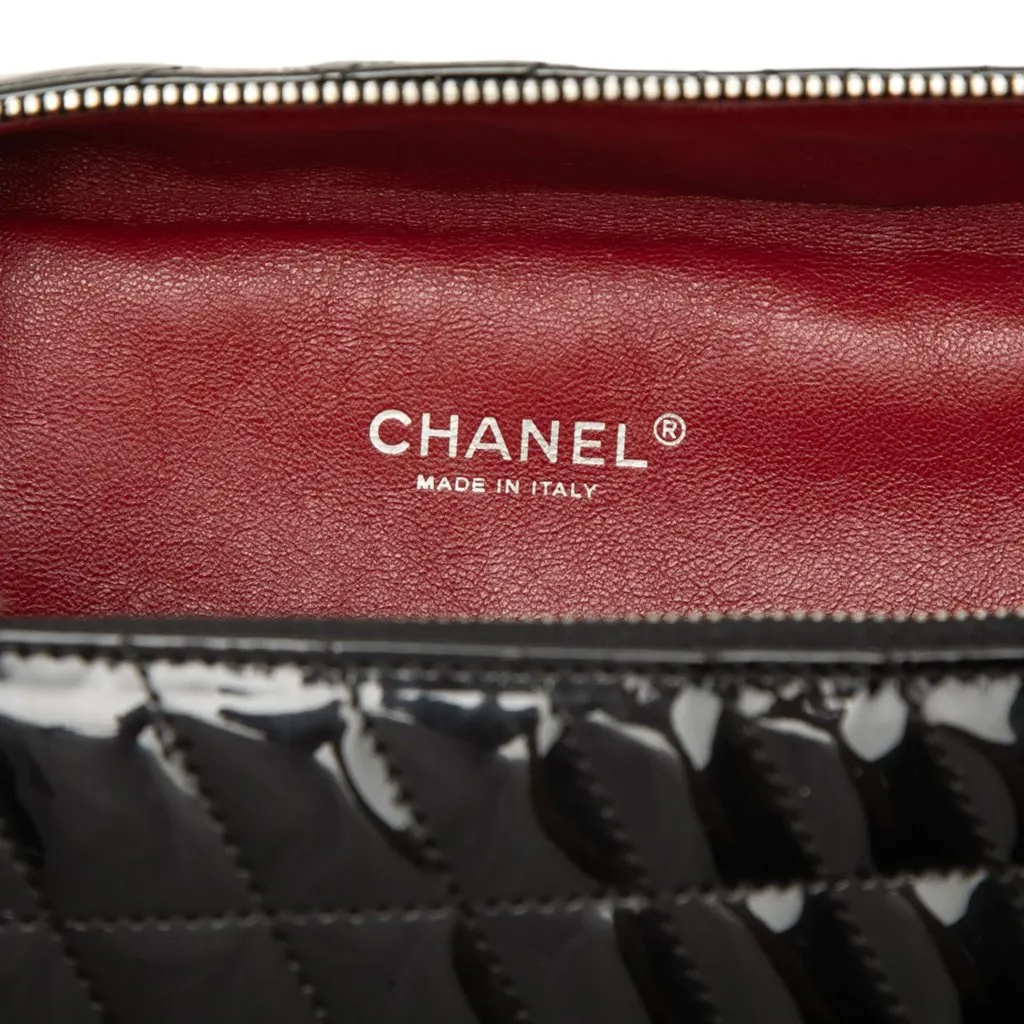 Chanel Quilted Patent Geometric Kaleidoscope Shoulder Bag Black Leather Very good - Box View