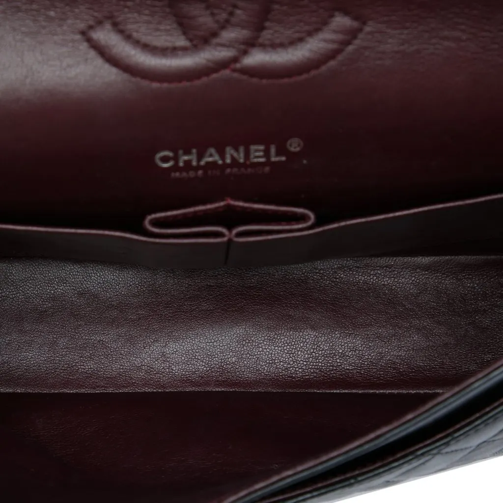 Chanel Medium Classic Lambskin Double Flap Black Leather Very good - Model View