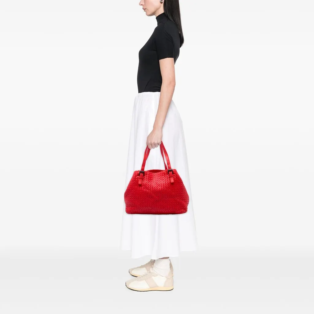 Bottega Veneta Medium Nappa Intrecciato Cesta Tote Red Leather Very good - Box View