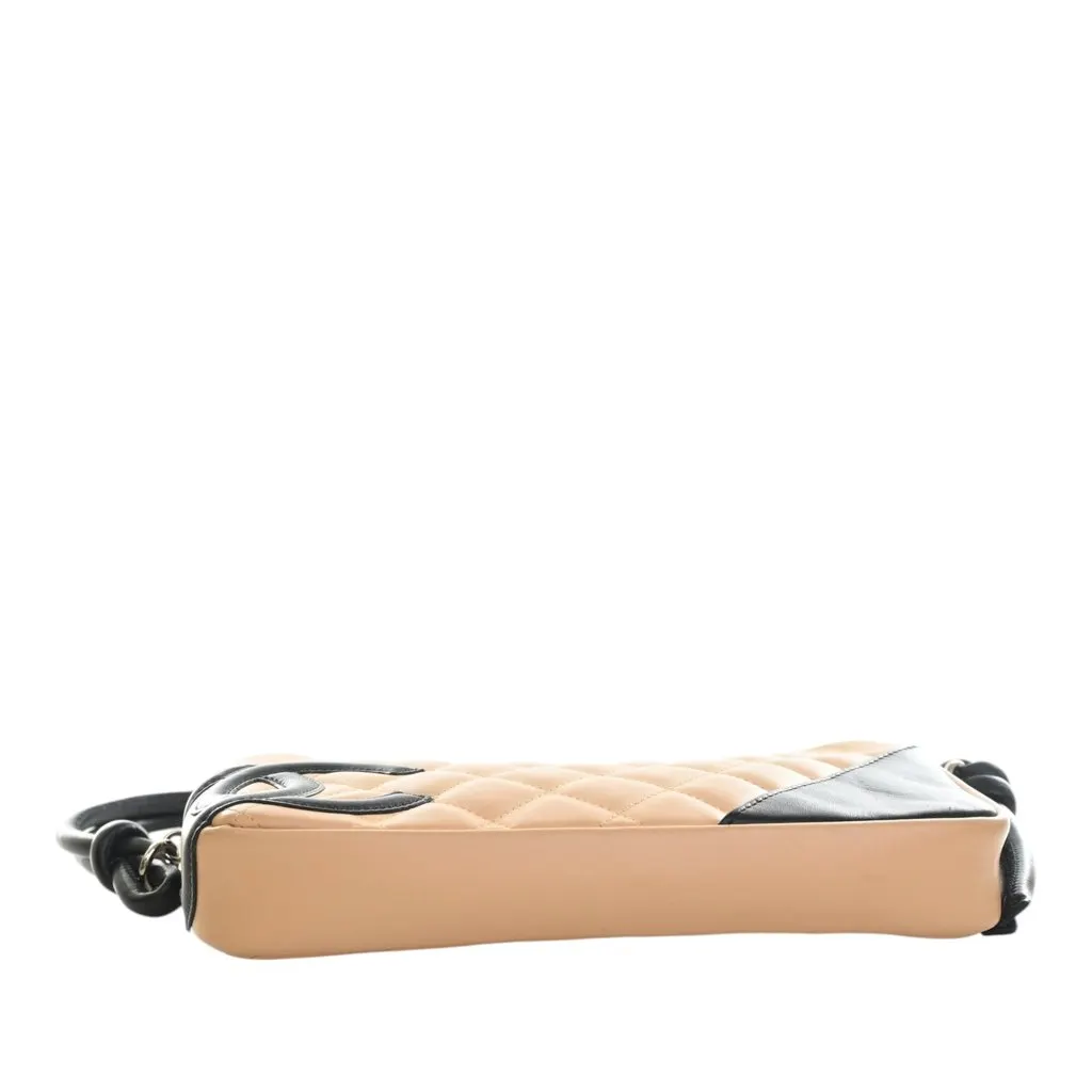 Chanel Quilted Lambskin Cambon Ligne Pochette Beige Leather Very good - Box View