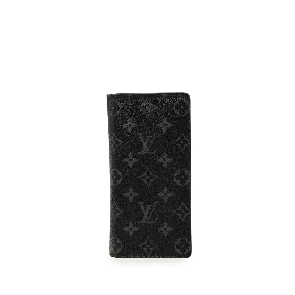 Louis Vuitton Monogram Eclipse Brazza Wallet Black Very good - Front View