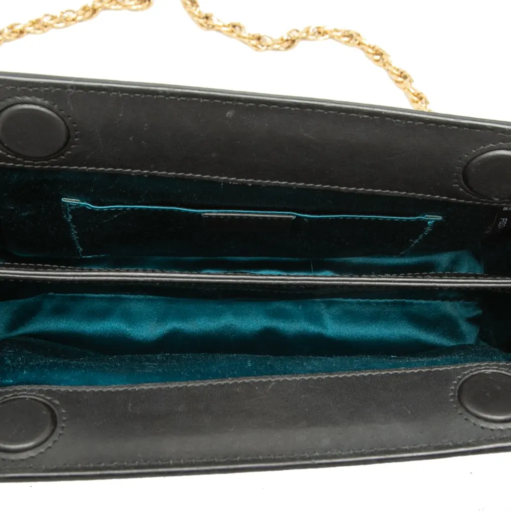 Gucci Small Suede Web Ophidia Chain Crossbody Black Leather Good - Model View