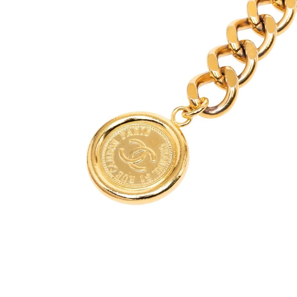 Chanel CC Gold Plated 31 Rue Cambon Medallion Chain Belt Gold Metal Very good - Back View