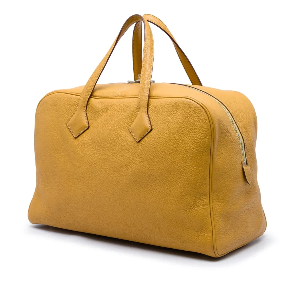 Hermès Clemence Victoria II 43 Yellow Leather Good - Back View