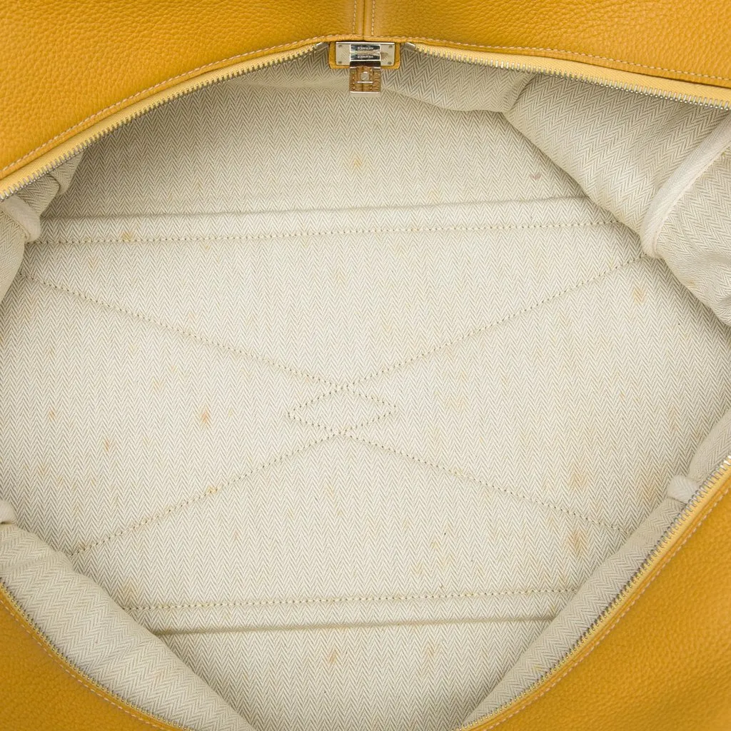 Hermès Clemence Victoria II 43 Yellow Leather Good - Model View