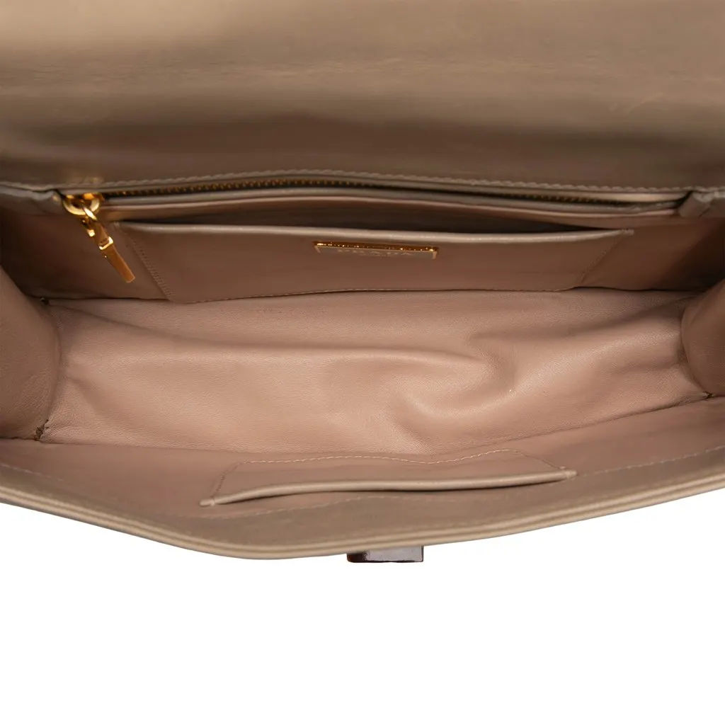 Prada Nappa Swing Resin Chain Shoulder Bag Beige Leather Good - Model View
