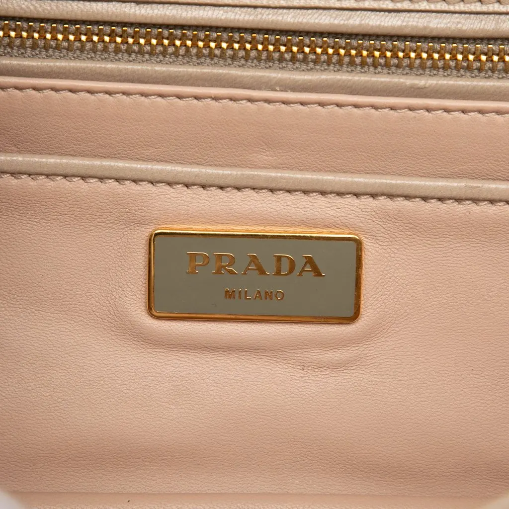 Prada Nappa Swing Resin Chain Shoulder Bag Beige Leather Good - Box View