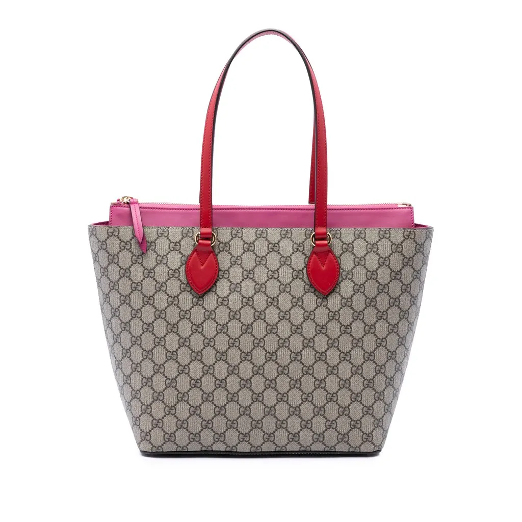 Gucci Medium GG Supreme Linea A Zip Tote Beige Very good - Front View