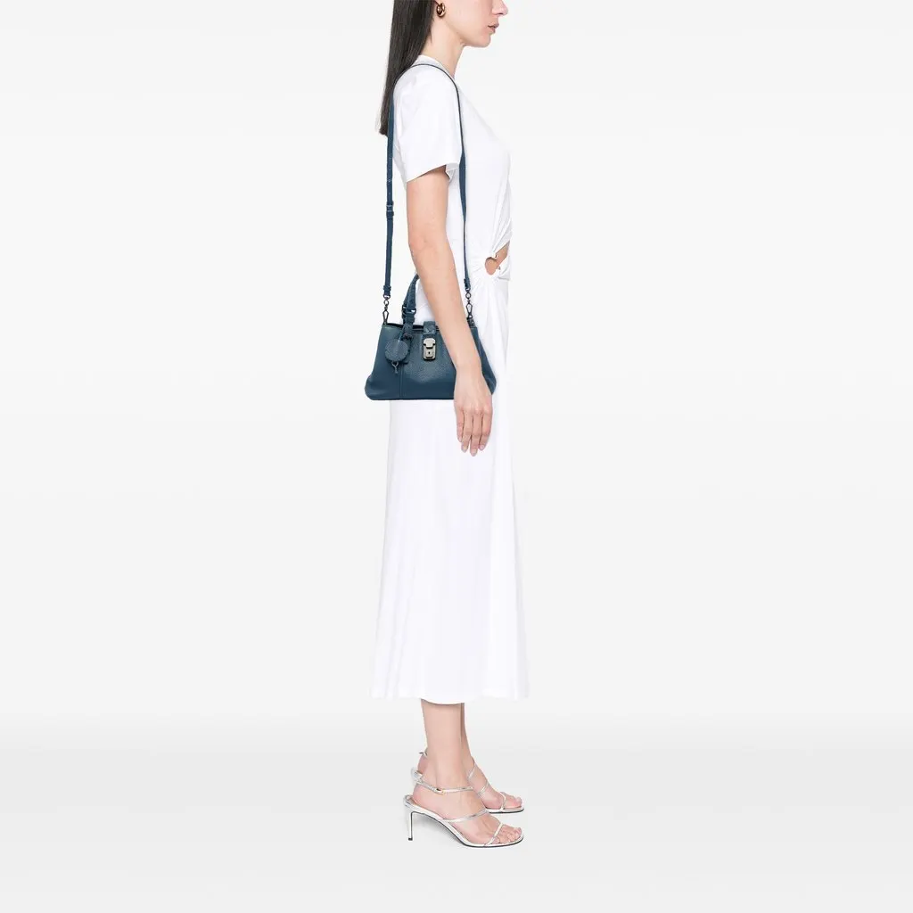 Bottega Veneta Small Cervo Roma Satchel Blue Leather Very good - Box View