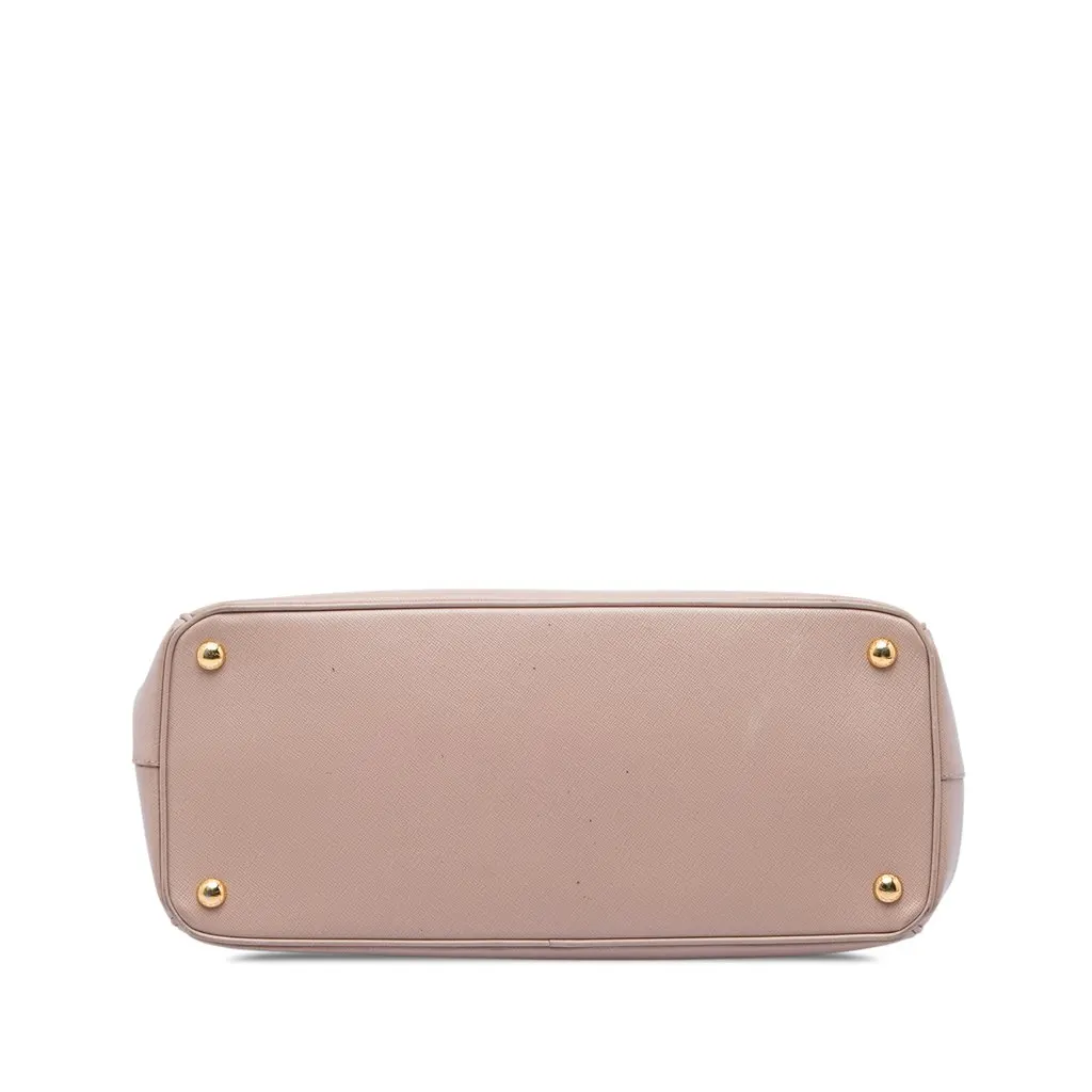 Prada Large Saffiano Lux Galleria Double Zip Satchel Pink Leather Good - Inside View