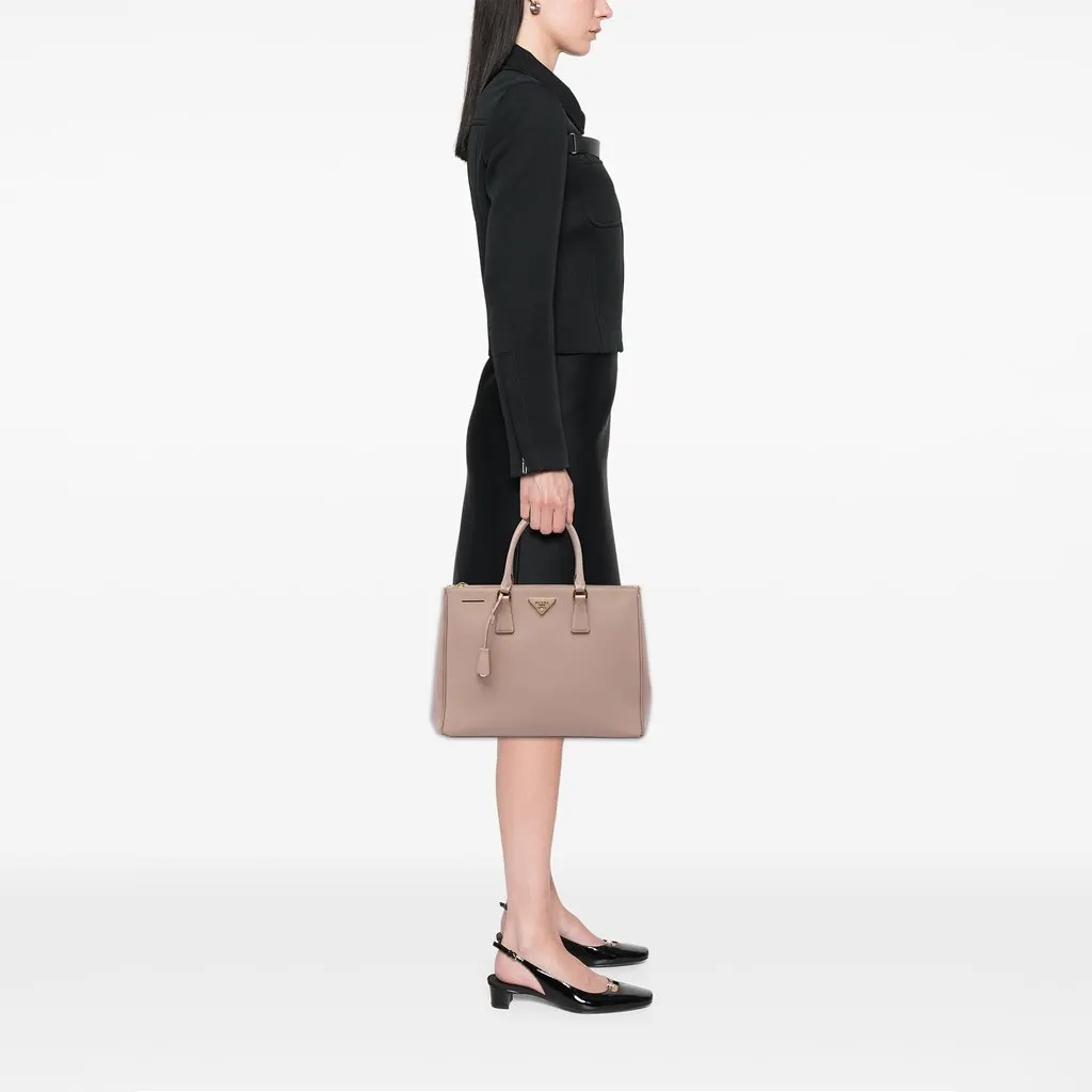 Prada Large Saffiano Lux Galleria Double Zip Satchel Pink Leather Good - Box View