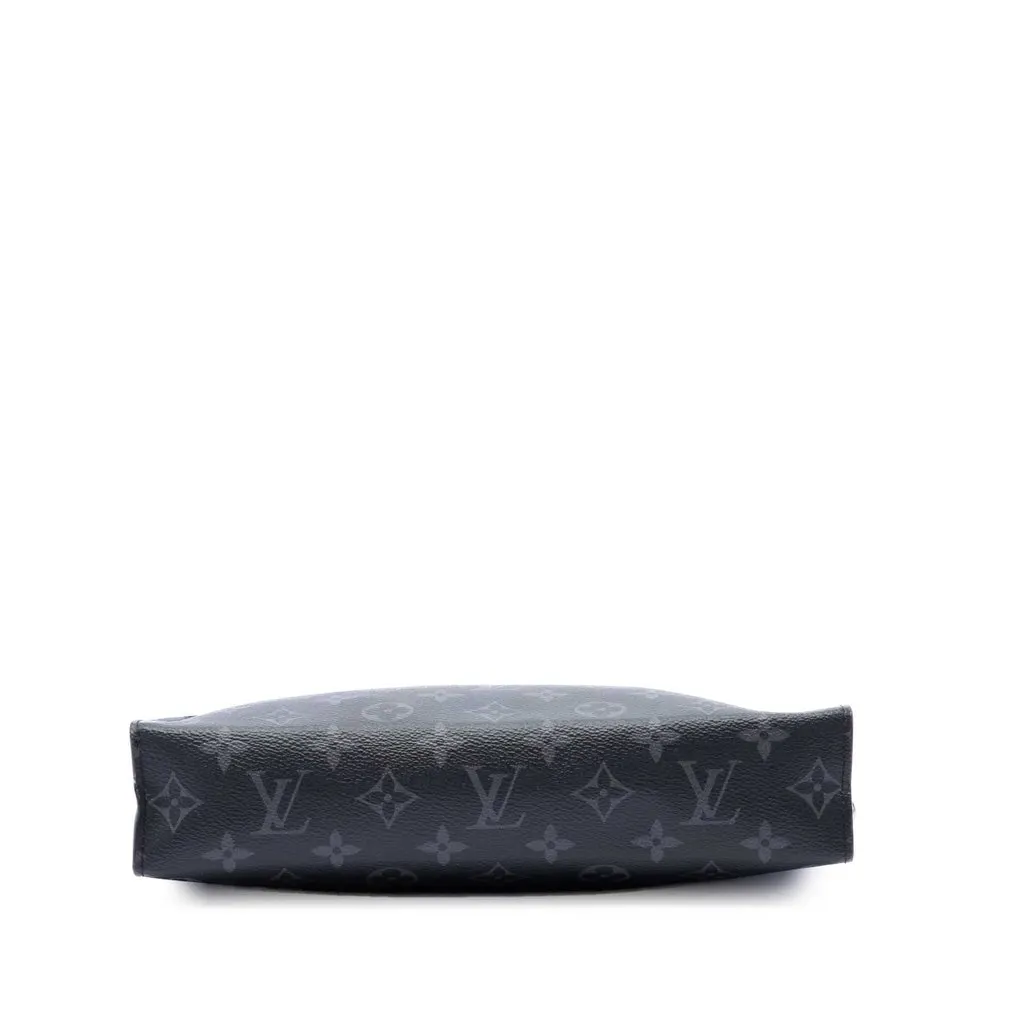 Louis Vuitton Monogram Eclipse Pochette Voyage MM Black Canvas Good - Inside View