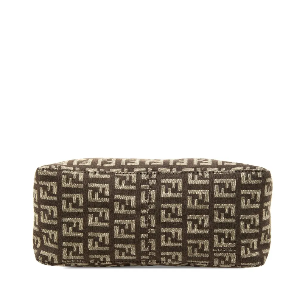 Fendi Zucchino Canvas Handbag Brown Canvas Good - Inside View