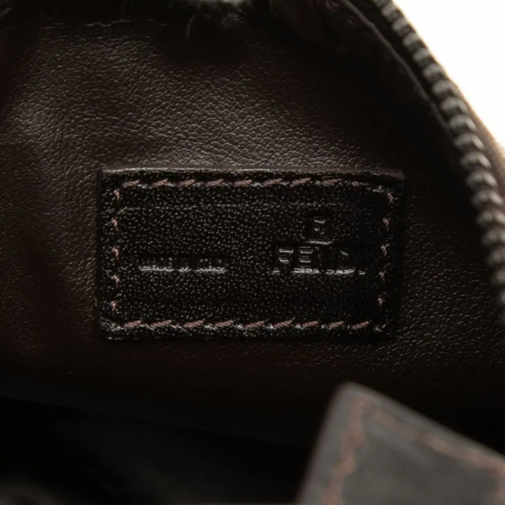 Fendi Zucchino Canvas Handbag Brown Canvas Good - Box View