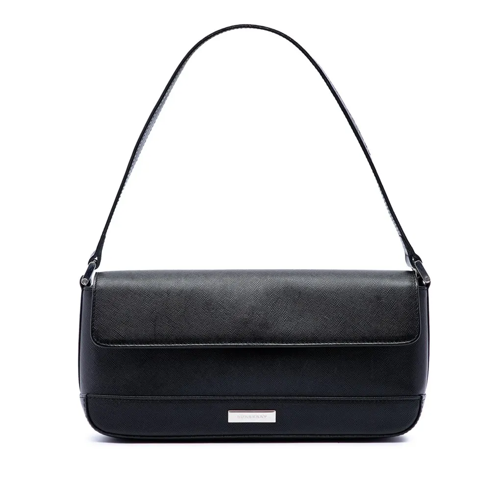 Burberry Leather Shoulder Bag Black Leather Very good - Front View