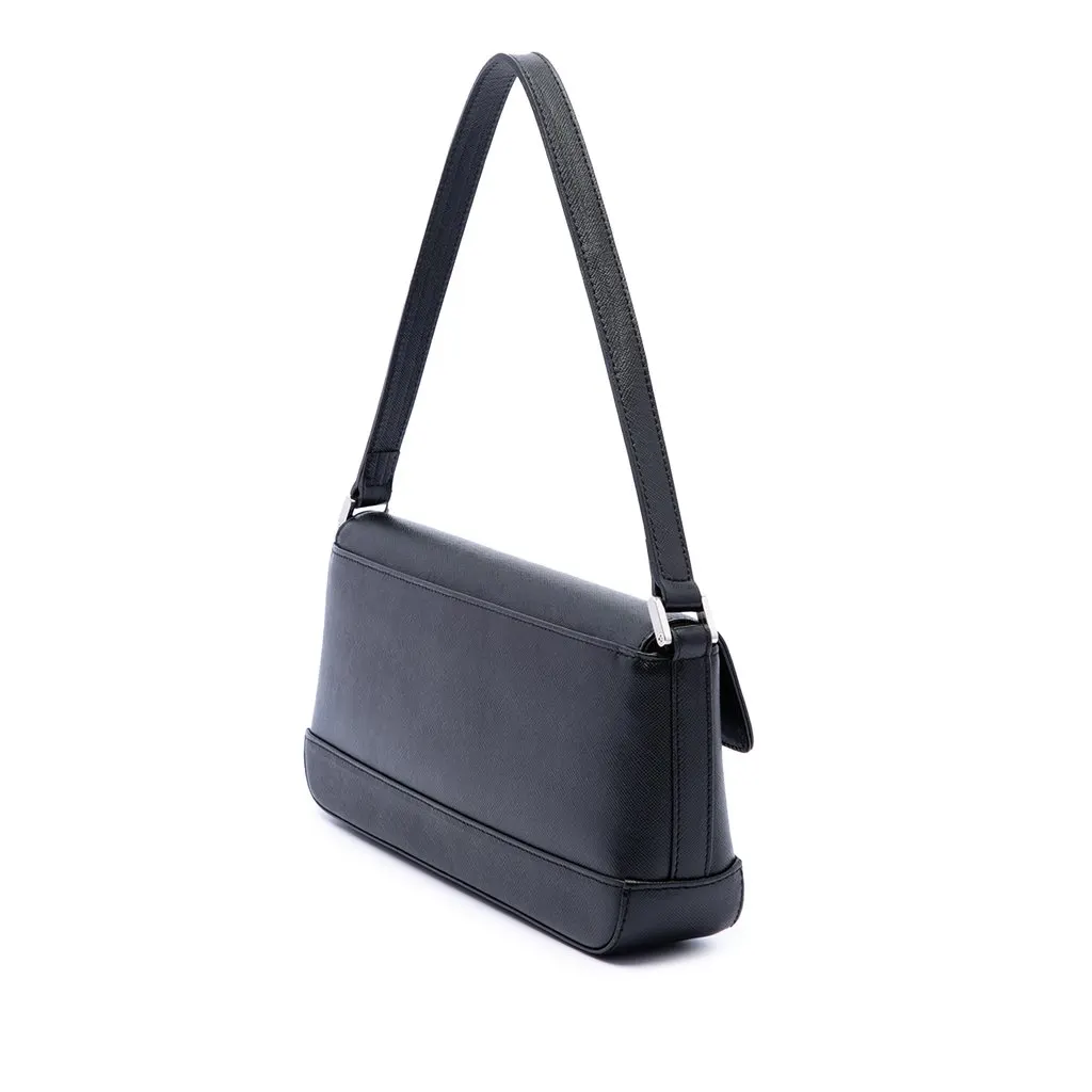 Burberry Leather Shoulder Bag Black Leather Very good - Back View