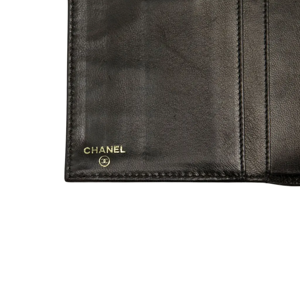 Chanel CC Calfskin Flap Long Wallet Black Leather Very good - Box View