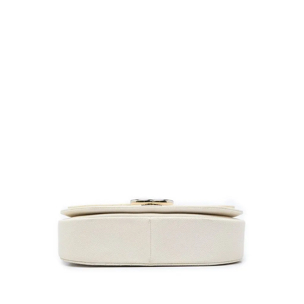 Chanel Paris Cuba Medium Quilted Caviar Thread Around Flap White Leather Very good - Inside View