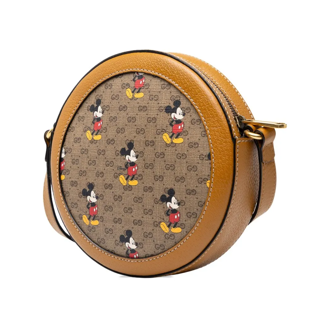 Gucci Disney Micro GG Supreme Mickey Mouse Round Crossbody Beige Canvas Very good - Back View