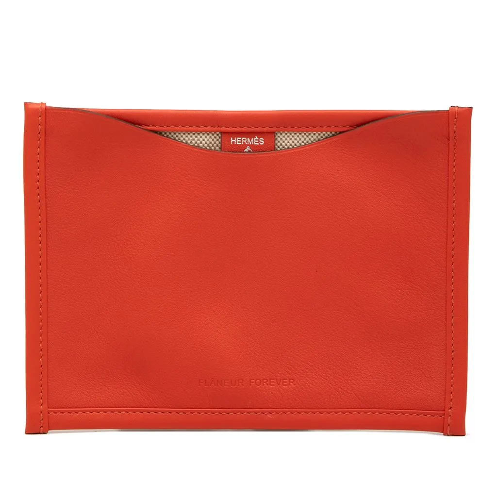 Hermès Petit H Swift Flaneur Forever Passport Case Orange Leather Very good - Front View